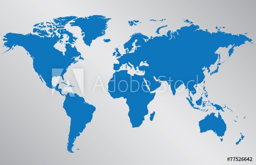 Picture of World map illustration on gray background